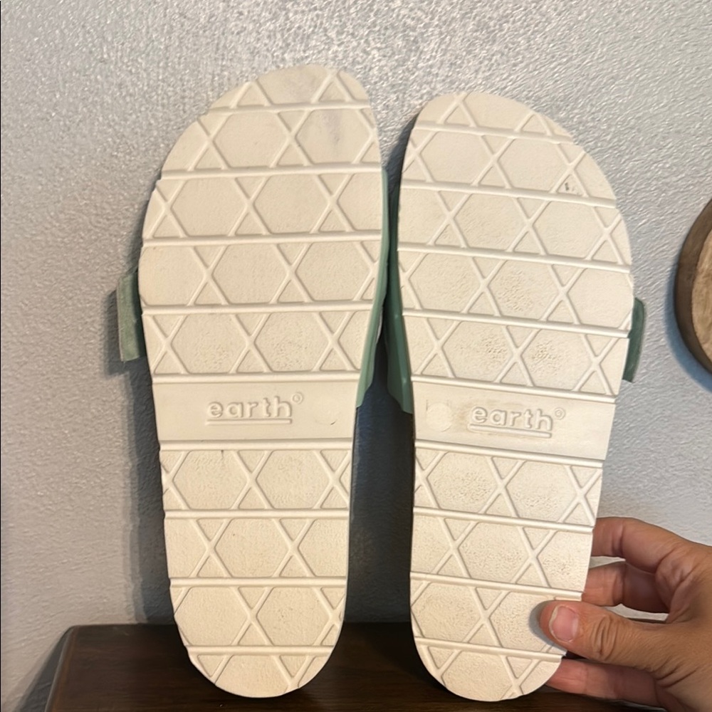 Earth Turquiose Slide Sandals with Big Buckle - Picture 7 of 10